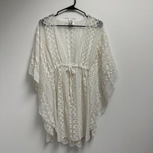 Becca by Rebecca Virtue Lace Tunic White Gold Swimsuit Cover Up